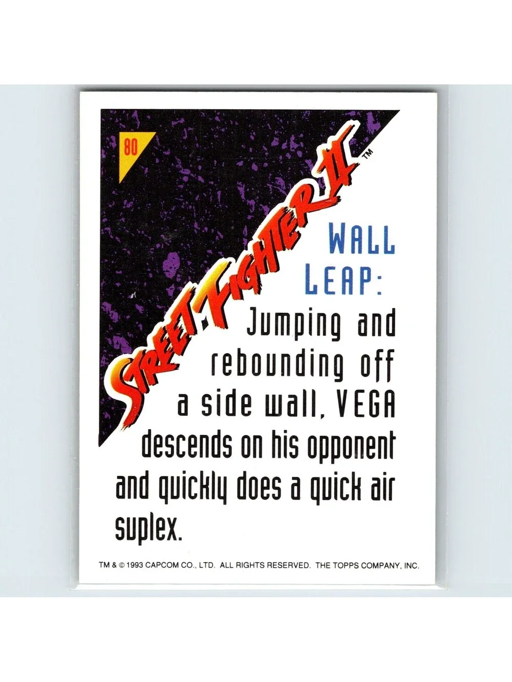 1993 Topps Street Fighter II Wall leap #80